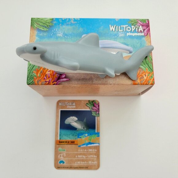 McDonald's Happy Meal toy - Playmobil Wiltopia Hammerhead Shark with Card, NEW - Picture 1 of 9
